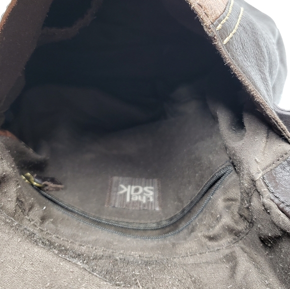 The Sak Deena Leather Crossbody Hobo Bag Foldover Multi Texture Shimmer - Picture 7 of 16